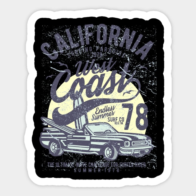 CALIFORNIA, WEST COAST Sticker by BlackSideDesign